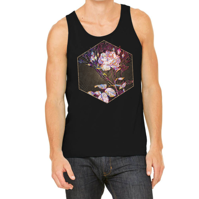 Pink Cumberland Rose Floral Rainbow Mosaic Hipster Tank Top by lontioilazit | Artistshot