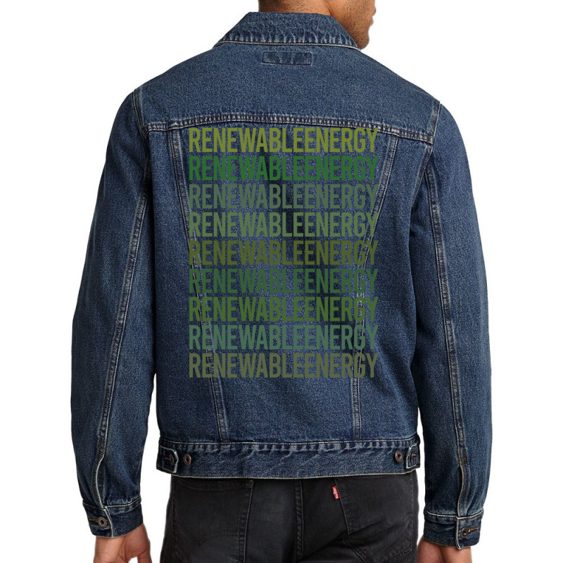 Green Text Renewable Energy Cool (1) Men Denim Jacket | Artistshot