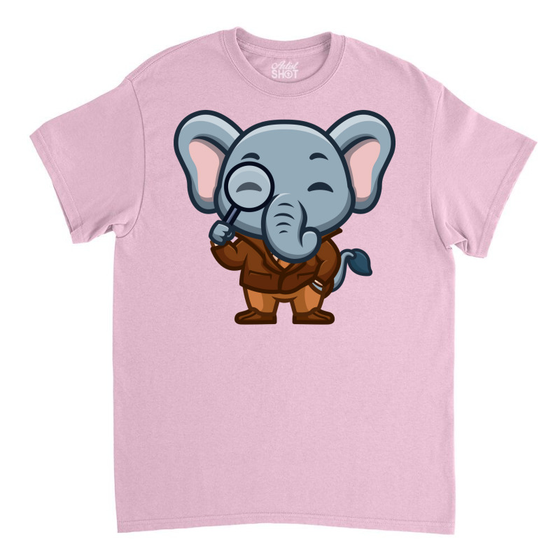 Elephant Detective Cute Cartoon Red Classic T-shirt by hasmeenawfer5 | Artistshot