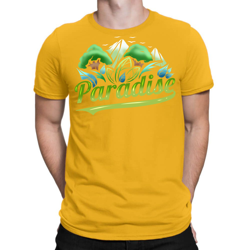 Paradise With Trees And Mountains For Earth Day Tu T-Shirt by geromclippat | Artistshot