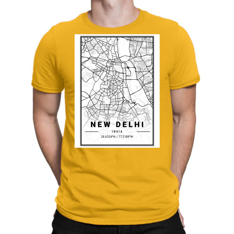 New Delhi City Map T-shirt | Artistshot