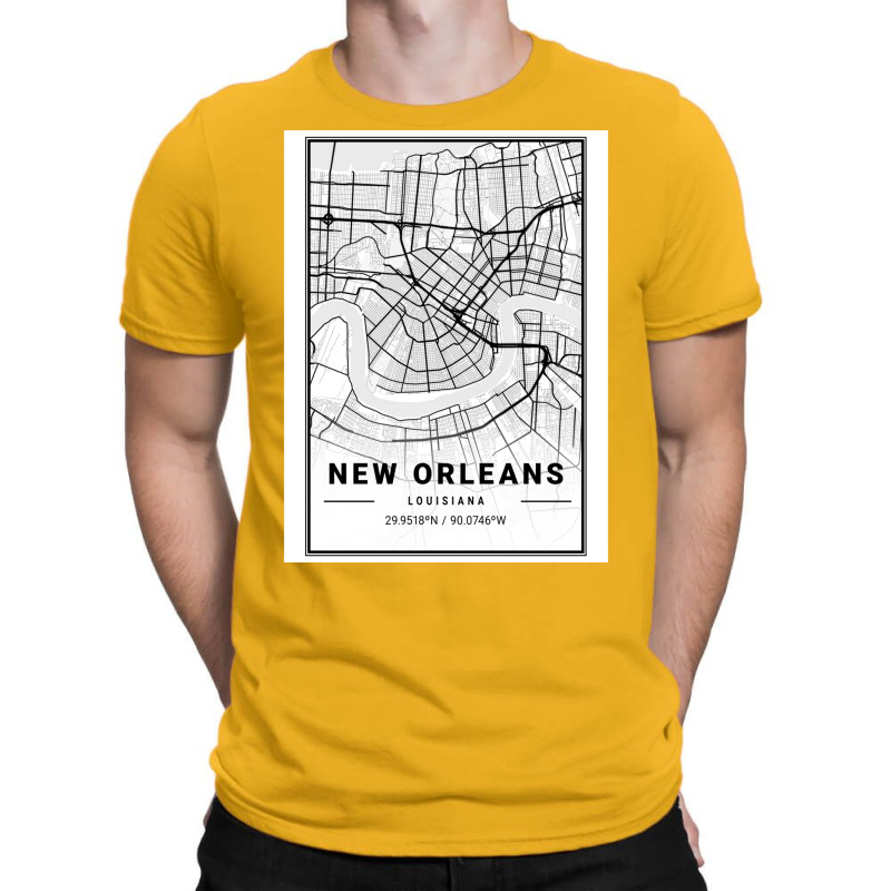 New Orleans City Map T-shirt | Artistshot