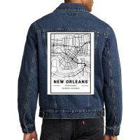 New Orleans City Map Men Denim Jacket | Artistshot