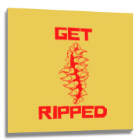 Get Ripped Fit Fitness Red Metal Print Square | Artistshot