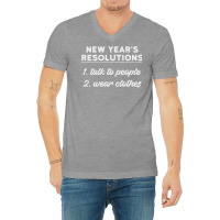 New Year Resolutions  Talk To People V-neck Tee | Artistshot