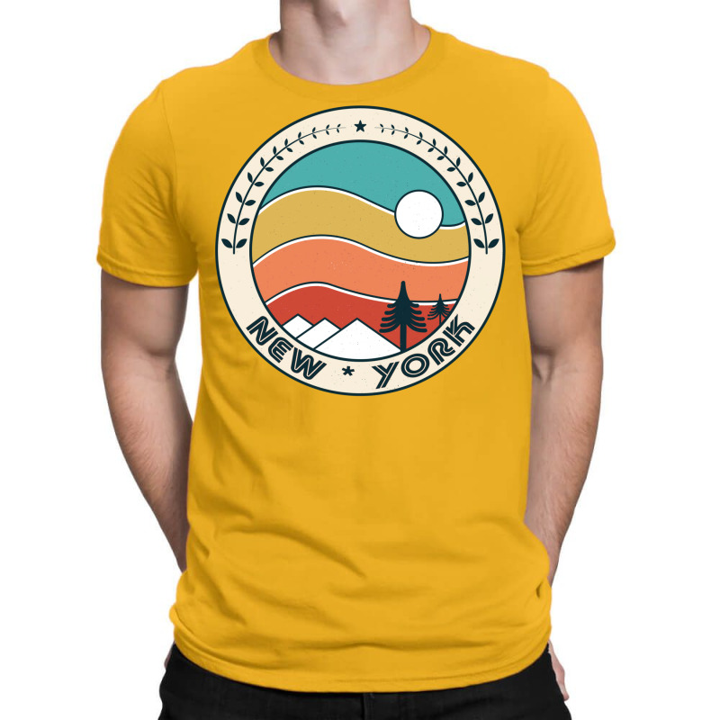 New York Retro Vintage Sunset   New York Mountain T-Shirt by amwayfigeljy | Artistshot