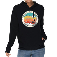 New York Retro Vintage Sunset   New York Mountain Lightweight Hoodie | Artistshot