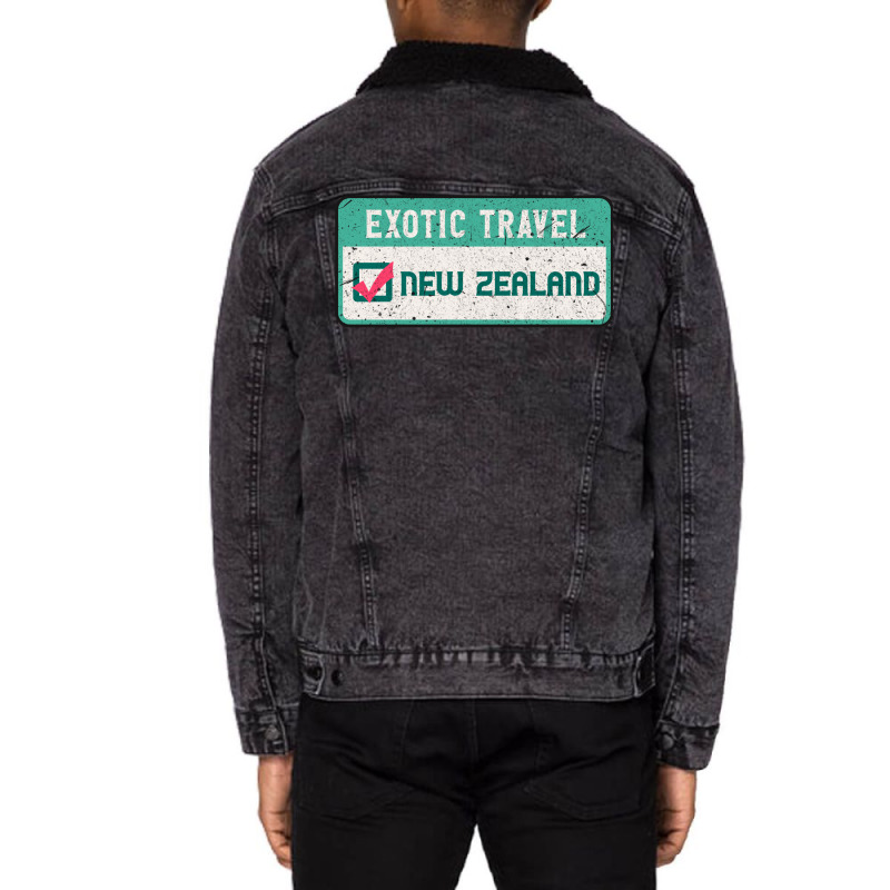 New Zealand Travel List Unisex Sherpa-lined Denim Jacket | Artistshot