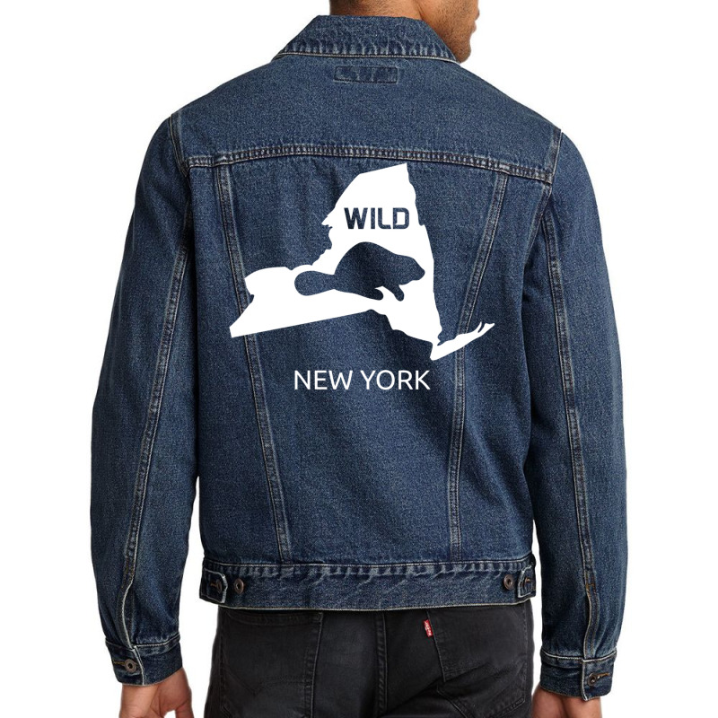 New York State Animal Beaver Silhouette Art Ny Sou Men Denim Jacket by julionrokhumy | Artistshot