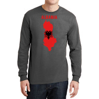 Albanian Flag Inside Map Of Albania Tumblr Long Sleeve Shirts | Artistshot