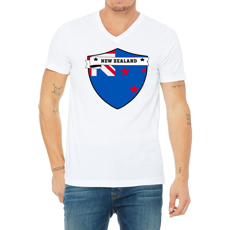 New Zealand Country Shield V-neck Tee | Artistshot