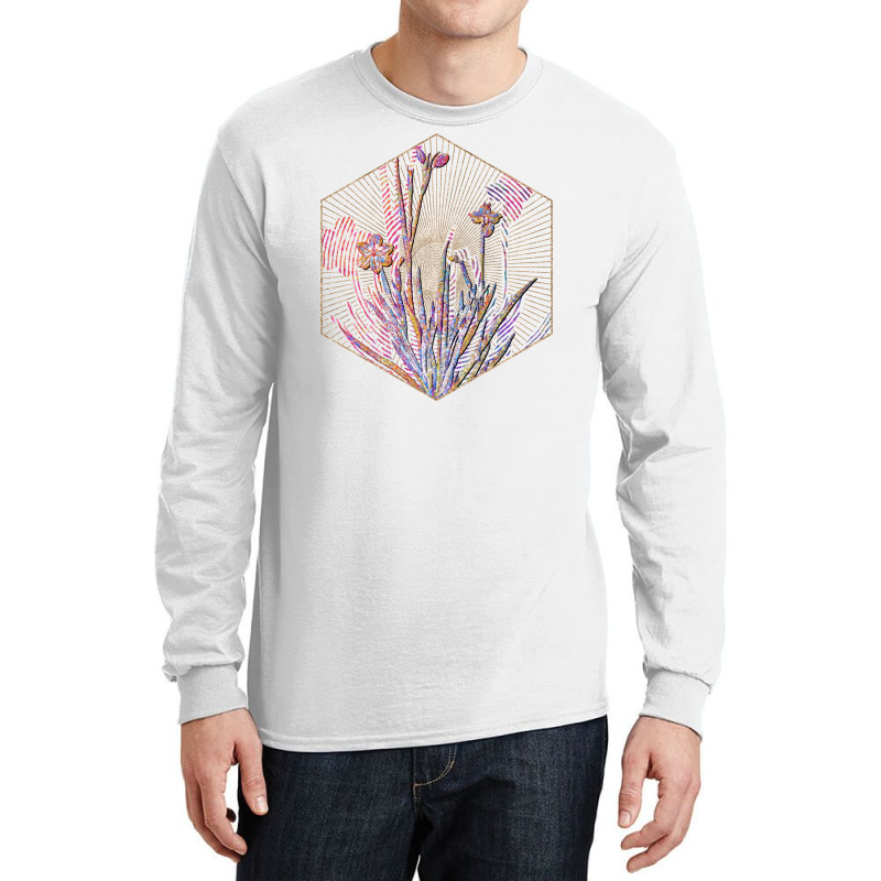 Yellow Eyed Grass Floral Rainbow Mosaic Cute Long Sleeve Shirts | Artistshot