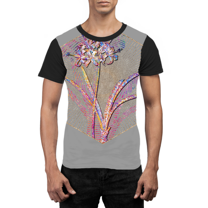 Guernsey Lily Floral Rainbow Mosaic 70s Graphic T-shirt | Artistshot