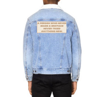 Make Mistakes Quote Unisex Sherpa-lined Denim Jacket | Artistshot