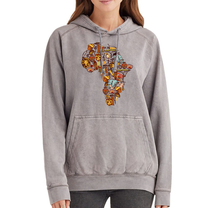 Africa Map Tribal Cultural Natural Representation Vintage Hoodie | Artistshot