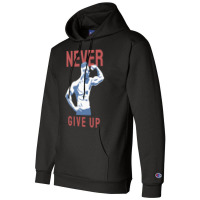 Never Give Up Green Champion Hoodie | Artistshot