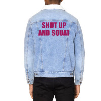 Funny Fitness Sport Gift Gym Motivation Lets Worko Unisex Sherpa-lined Denim Jacket | Artistshot