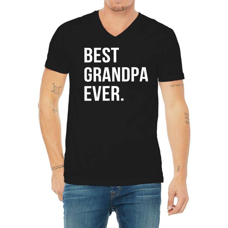 Best Grandpa Ever Funny Hipster V-neck Tee | Artistshot