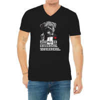 Pugfather Blue V-neck Tee | Artistshot