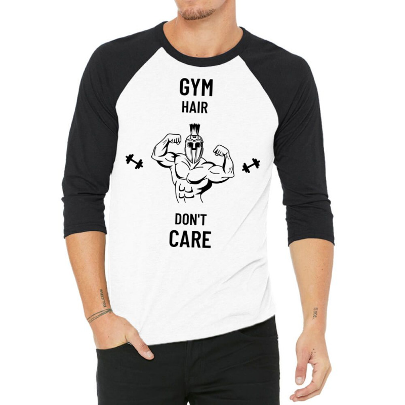 Gym Hair Dont Care Gym Workout Yellow 3/4 Sleeve Shirt | Artistshot