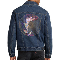 Treacleberry Floral Rainbow Mosaic Green Men Denim Jacket | Artistshot