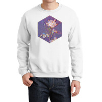 White Provence Rose Floral Rainbow Mosaic On Veri Crewneck Sweatshirt | Artistshot