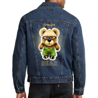 Cute Grandpa Teddy Bear Travel Men Denim Jacket | Artistshot