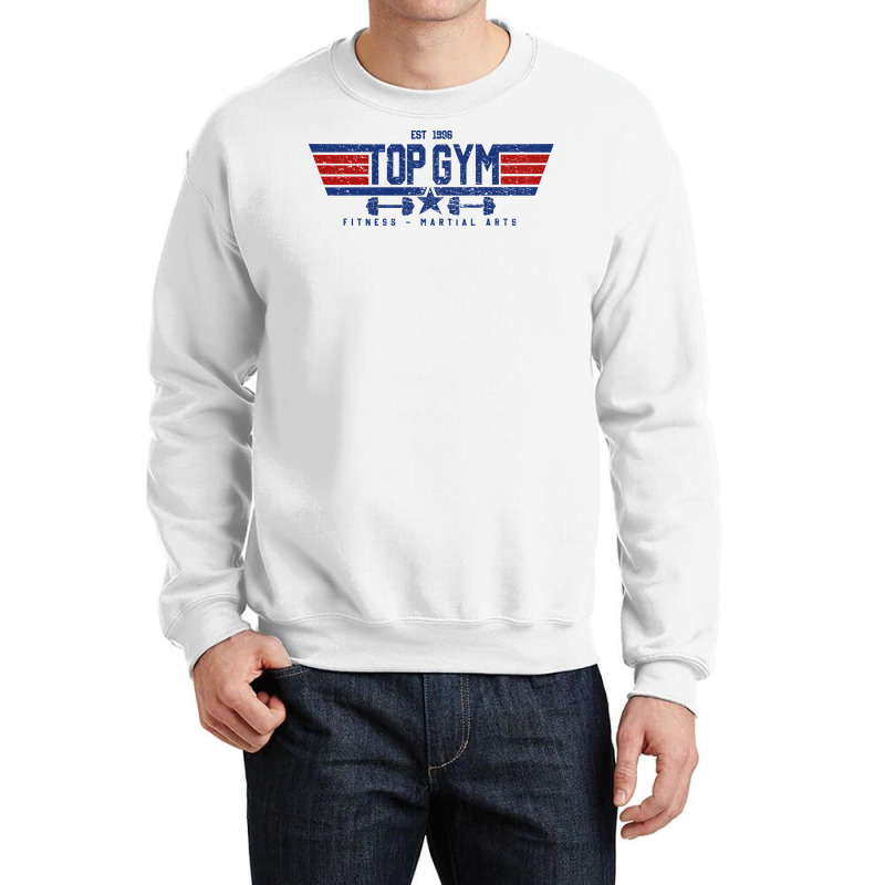 Top Gym Distressed Travel Crewneck Sweatshirt | Artistshot