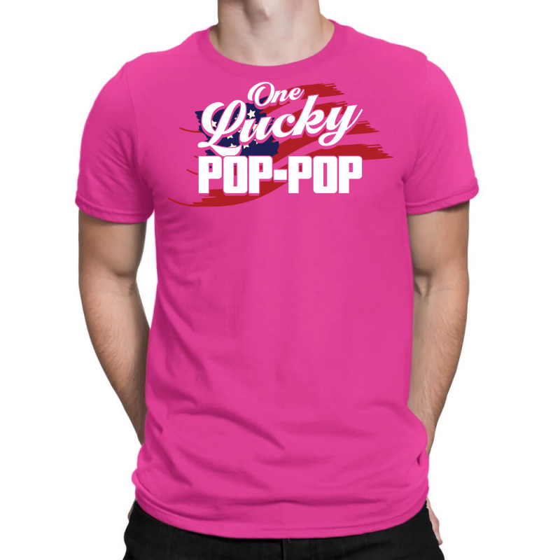 One Lucky Poppop Father Grandpa Hipster T-shirt | Artistshot