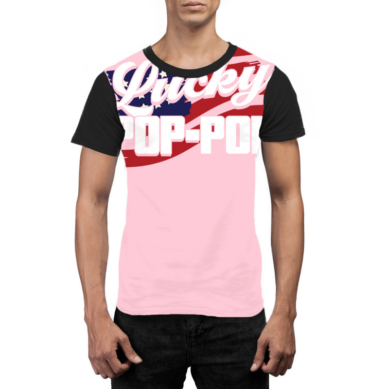 One Lucky Poppop Father Grandpa Hipster Graphic T-shirt | Artistshot