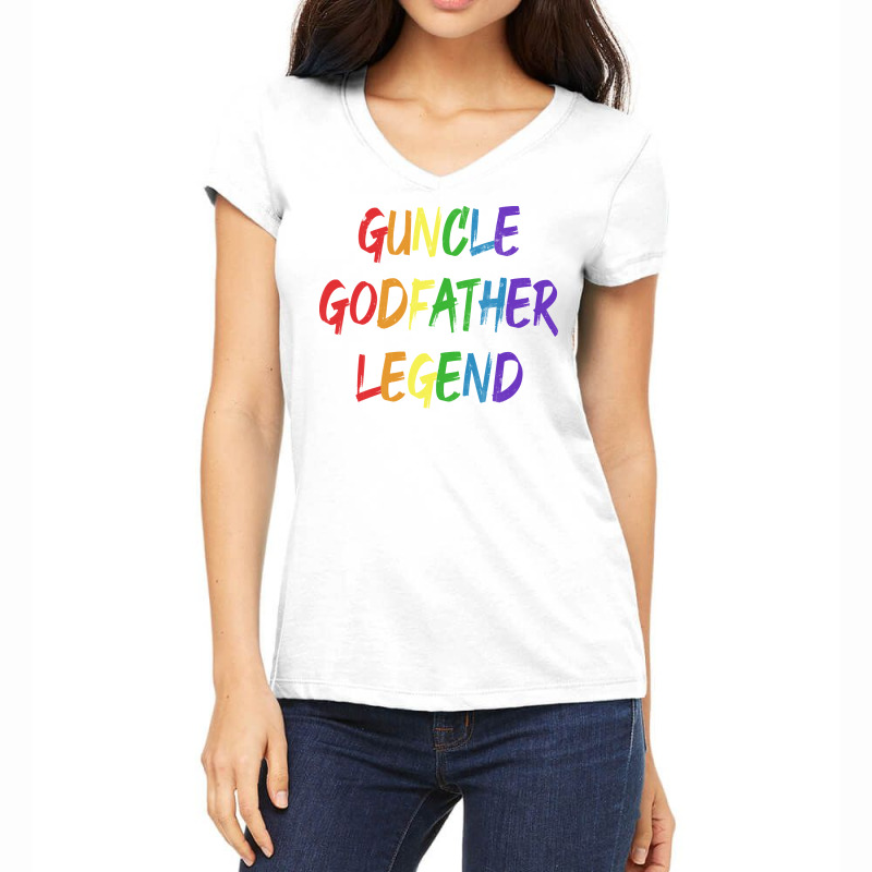 Guncle Godfather Legend Uncle Gay Hippie Women's V-Neck T-Shirt by lozixidhnae | Artistshot