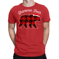 Gramma Bear Santa Christmas Pajama Red Plaid Buffa T-shirt | Artistshot