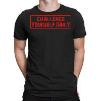 Challenge Yourself Daily Fitness Red 80s T-shirt | Artistshot