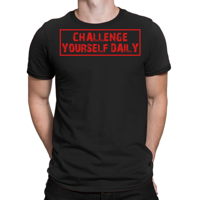 Challenge Yourself Daily Fitness Red 80s T-Shirt by mesapehozajc | Artistshot