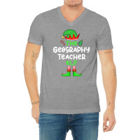 Im The Geography Teacher Elf Christmas Family Matc V-neck Tee | Artistshot