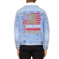 Dad Grandpa Veteran Vintage Favorite Holiday Veter Unisex Sherpa-lined Denim Jacket | Artistshot