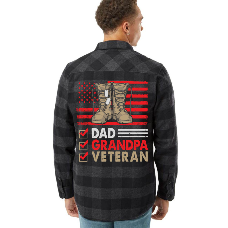 Dad Grandpa Veteran Vintage Favorite Holiday Veter Flannel Shirt | Artistshot