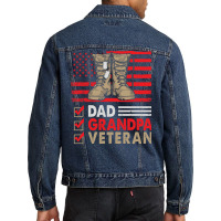 Dad Grandpa Veteran Vintage Favorite Holiday Veter Men Denim Jacket | Artistshot