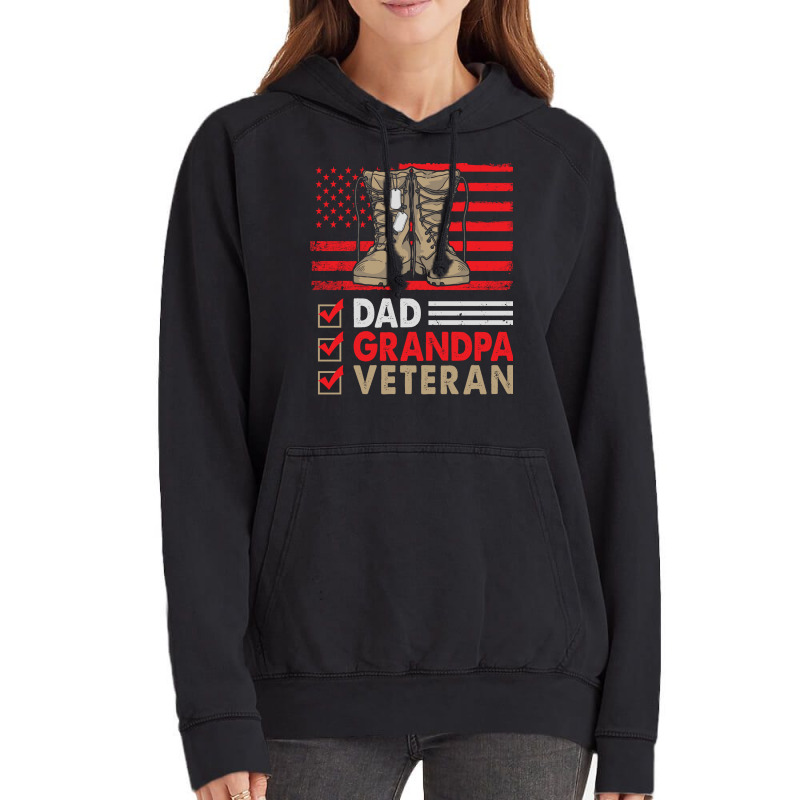 Dad Grandpa Veteran Vintage Favorite Holiday Veter Vintage Hoodie | Artistshot