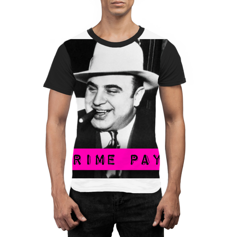 Crime Pays Feat Al Capone 70s Graphic T-shirt | Artistshot