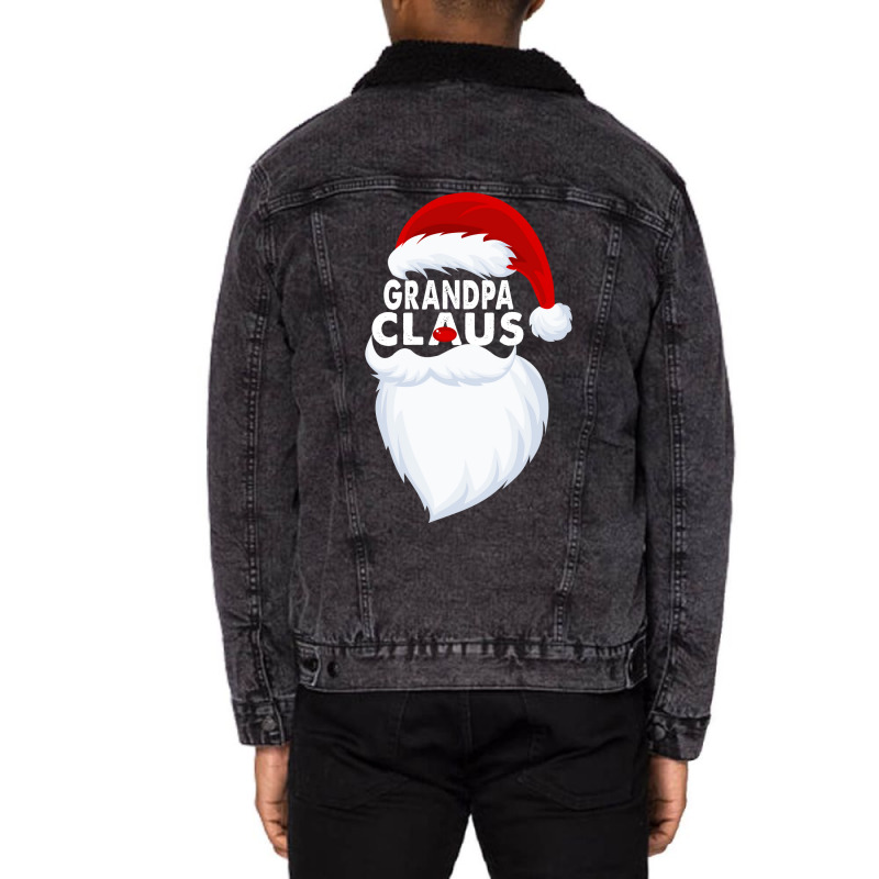 Grandpa Claus Christmas Funny Unisex Sherpa-lined Denim Jacket | Artistshot