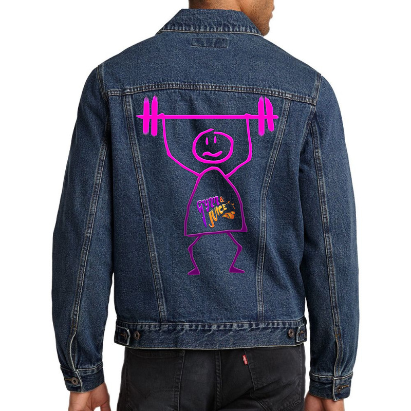 Gym And Juice Funny Men Denim Jacket by bafixtreemm | Artistshot