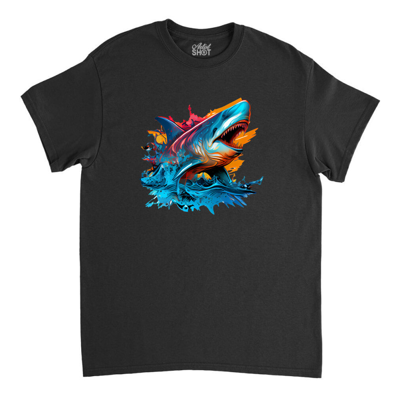 Shark Angry Classic T-shirt by DamonHart | Artistshot