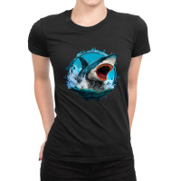 Shark Angry Ladies Fitted T-shirt | Artistshot