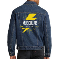 Muscular Inside Red Men Denim Jacket | Artistshot