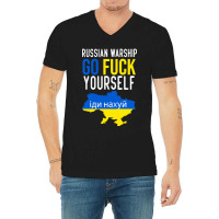 Russian Warship Go Fuck Yourself V-neck Tee | Artistshot