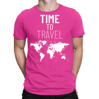 Time To Travel World Map T-shirt | Artistshot