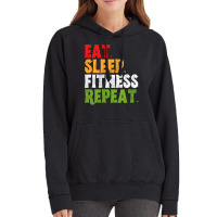 Eat Sleep Fitness Repeat Fitness Lover Red Vintage Hoodie | Artistshot