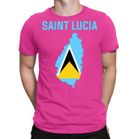 Saint Lucian Flag Inside Map Of Saint Lucia Vintag T-shirt | Artistshot