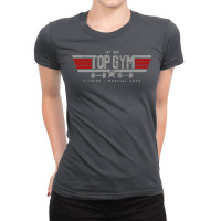 Top Gym Distressed Grey Red Ladies Fitted T-shirt | Artistshot